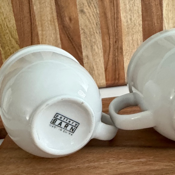 Pottery Barn Vintage White Ceramic Farmhouse Mug Set (3) - Picture 3 of 11